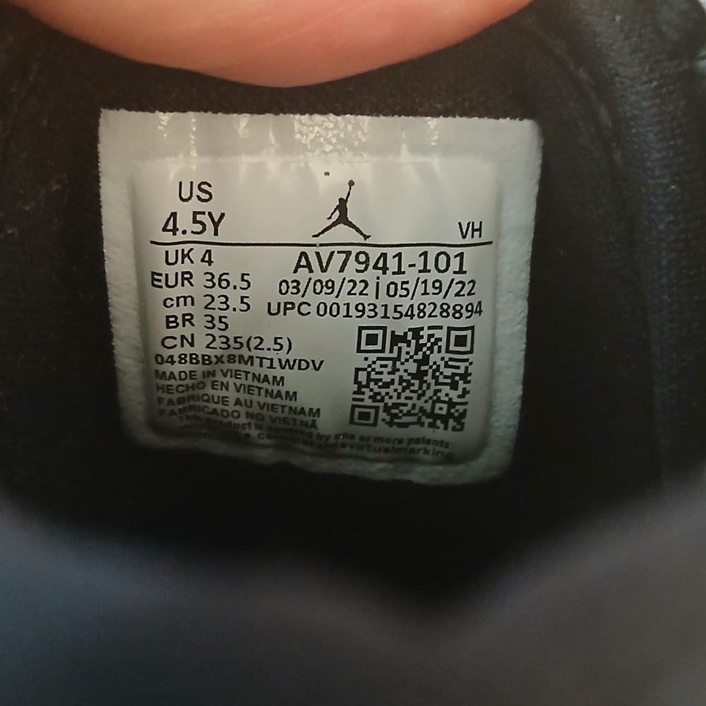 Jordan Access Kids 4.5Y White Black Basketball Shoes Sneakers AV7941-101 - Picture 5 of 8